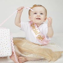 Load image into Gallery viewer, Stephan Baby Set: Special Girl Sash, Pink/Silver Headband Set &amp; Monthly Sticker Set