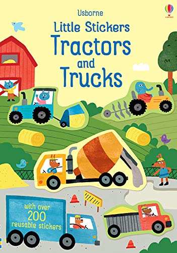 Usborne Little Stickers Tractors and Trucks Paperback Book