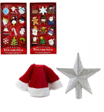 Load image into Gallery viewer, Kurt Adler Mini Christmas Tree Decoration Set: 24-Piece Mini Ornaments with Hangers, Tree Skirt, and Silver Tree Topper