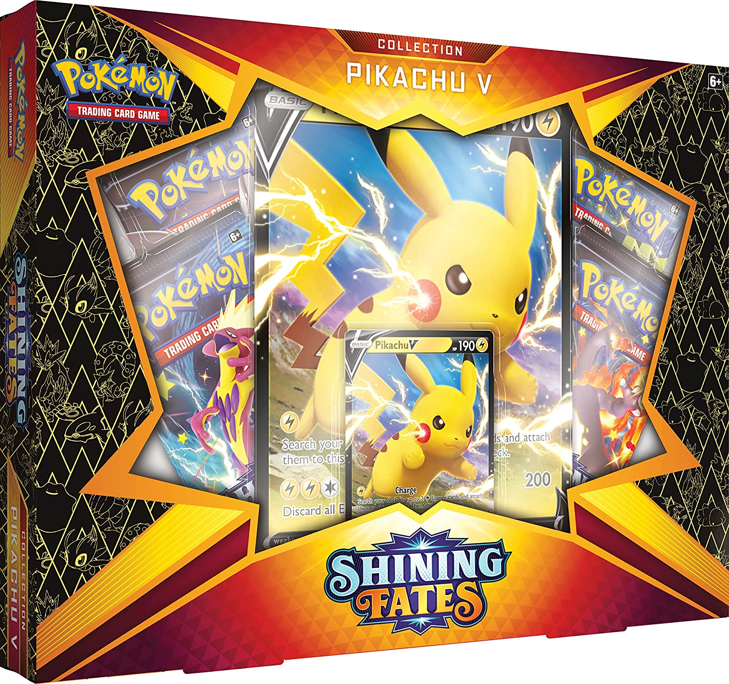 pikachu v pokemon card value Pokémon TCG: Shining Fates Collection Pikachu V Box – Myriads Gifts