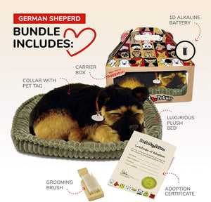 Original Petzzz German Shepherd, Realistic, Lifelike Stuffed Interactive Pet Toy