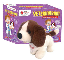 Load image into Gallery viewer, Little Medical School Pet Vet Play Set with Plush Dog and Real Working Stethoscope