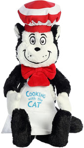 Aurora Cat in The Hat Set of 3 Plush Bundle: 14" Chef Cat in The Hat, 12" Thing 1 and Thing 2 with Exclusive Myriads Drawstring Bag