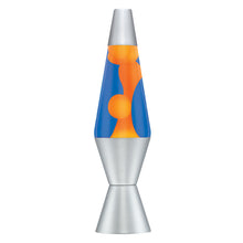 Load image into Gallery viewer, Schylling Lava Lamp Orange and Blue with Silver Base 14.5&quot;