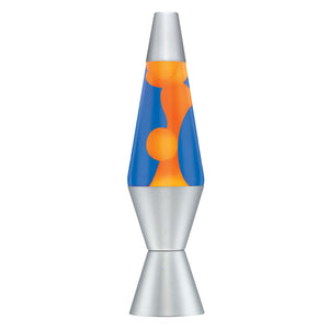 Schylling Lava Lamp Orange and Blue with Silver Base 14.5"