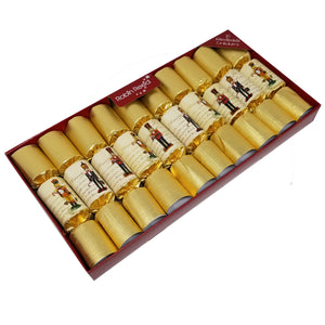 Robin Reed English Holiday Christmas Crackers, Pack of 10 x 8.5" - Traditional Nutcracker