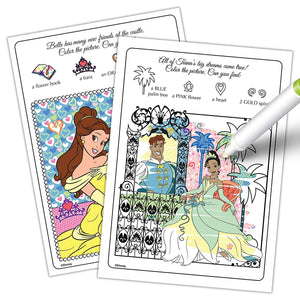 Disney Mess Free Marker Coloring Activity Book 4-Pack: Frozen, Aladdin, Moana, and Sleeping Beauty