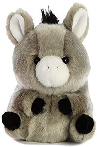 Aurora 5" Plush Rolly Pets Farmyard Plushie 3 Pack: Prankster Pig, Daisy Cow, and Bray Donkey, with Drawstring Bag