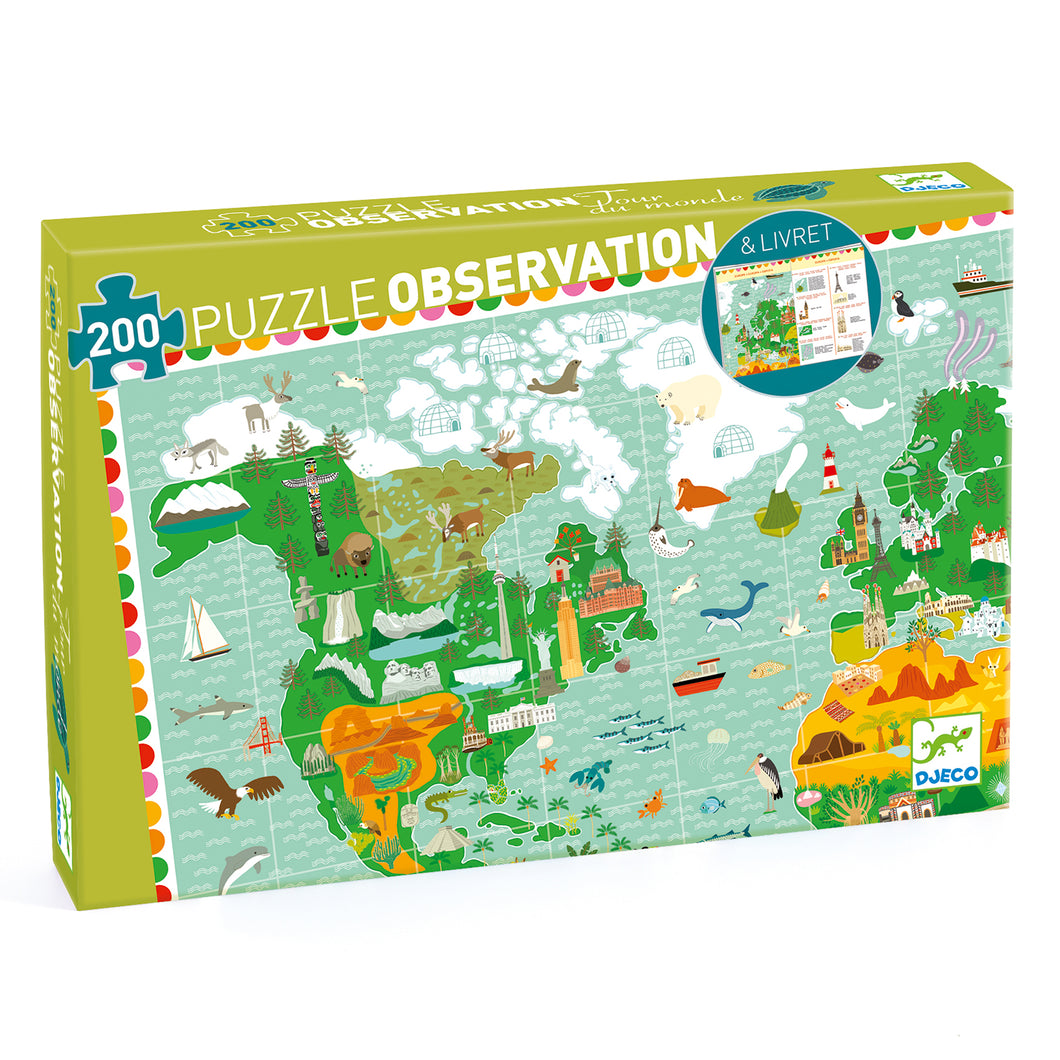 Djeco Observation Around the World 200-Piece Puzzle