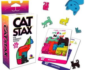 Brainwright Cat STAX The Perrfect Puzzle, Dog Pile The Pup & Sea STAX The Deep Sea Creature Shaped Pattern Puzzle Packing Game