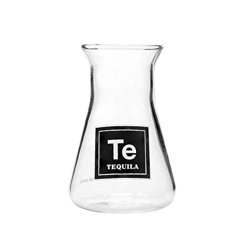 Drink Periodically Laboratory Erlenmeyer Flask Clear Shot Glass: TEQUILA, 2.75 oz.