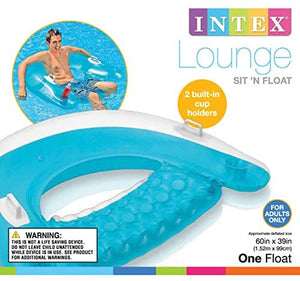 Intex Sit 'N Float Inflatable Lounges Gift Set Bundle - 2 Pack, 60" X 39" with Myriads' Drawstring Bag